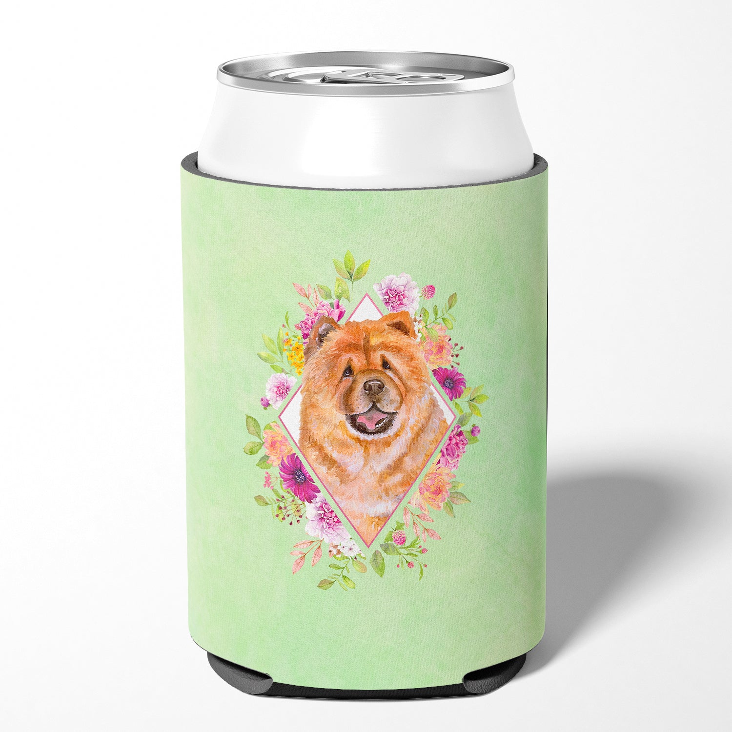 Chow Chow #1 Green Flowers Can or Bottle Hugger CK4291CC