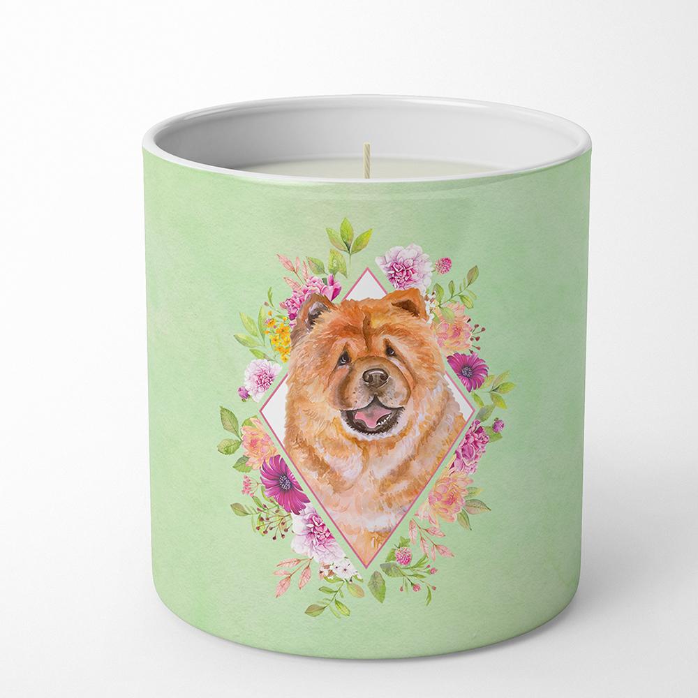 Chow Chow #1 Green Flowers 10 oz Decorative Soy Candle CK4291CDL by Caroline's Treasures