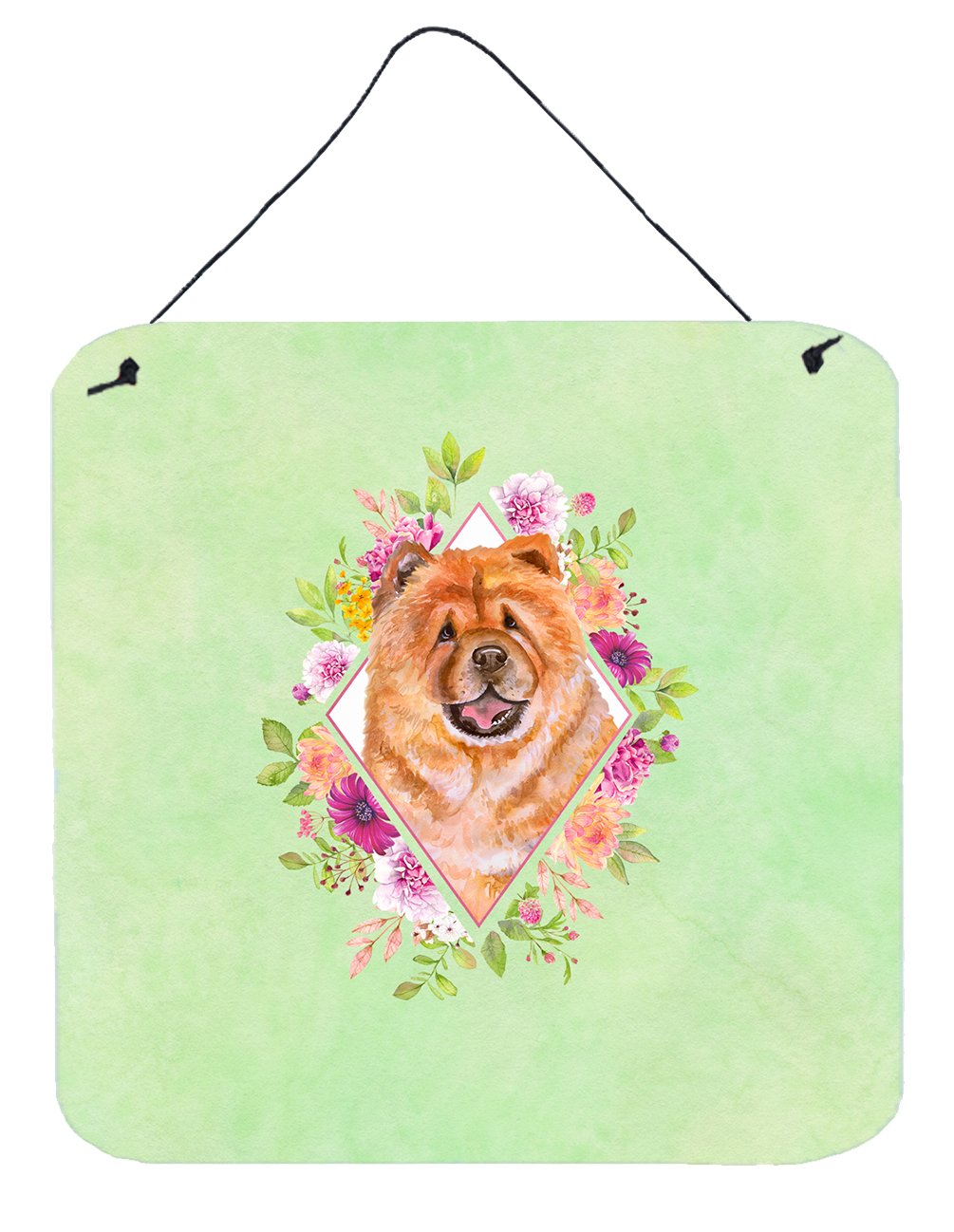 Chow Chow #1 Green Flowers Wall or Door Hanging Prints CK4291DS66 by Caroline's Treasures