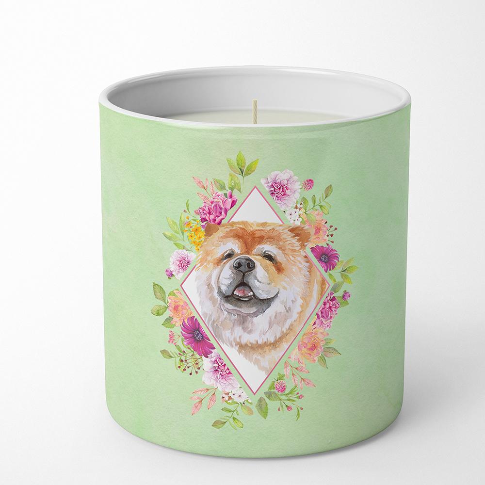 Chow Chow #2 Green Flowers 10 oz Decorative Soy Candle CK4292CDL by Caroline's Treasures
