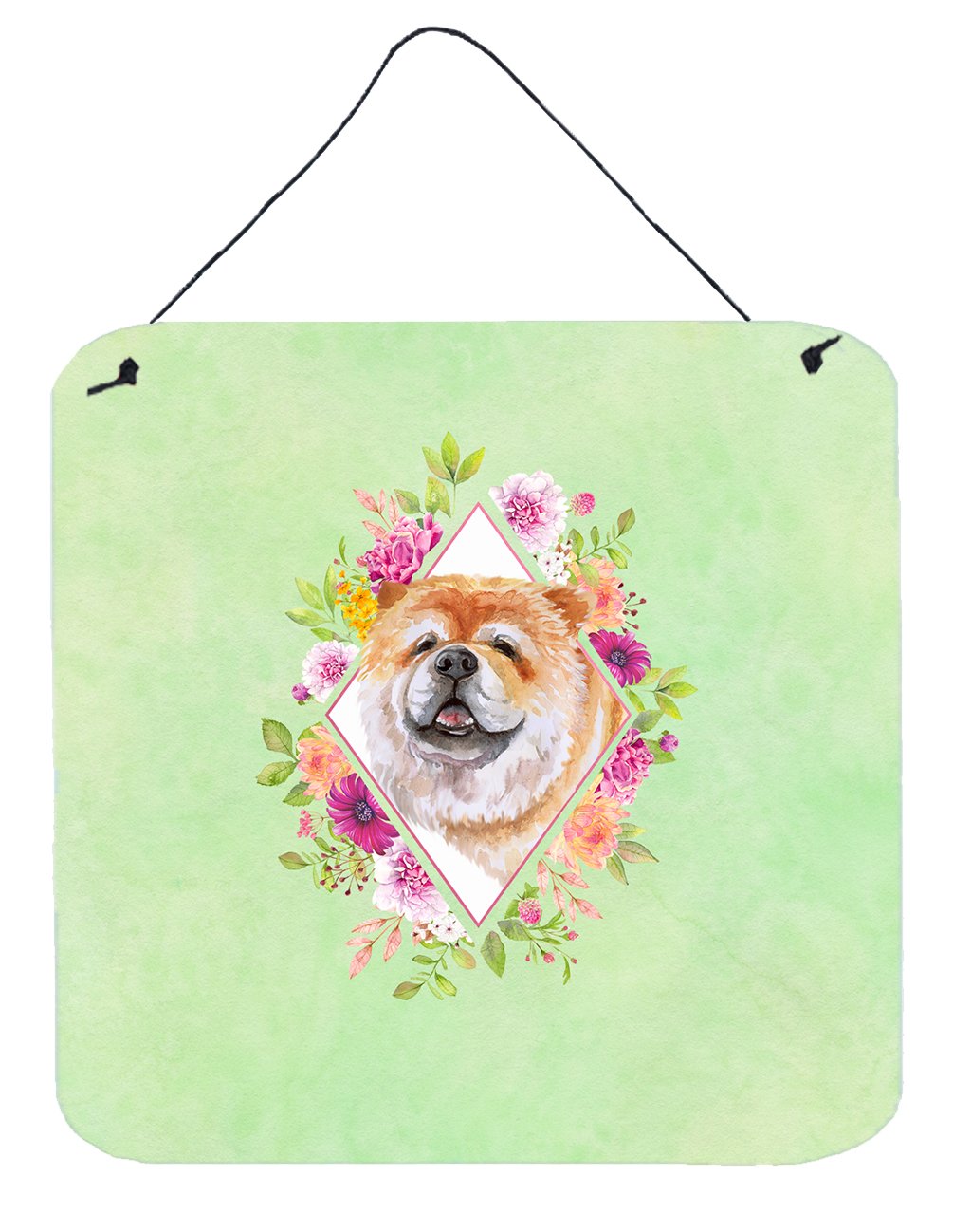 Chow Chow #2 Green Flowers Wall or Door Hanging Prints CK4292DS66 by Caroline's Treasures