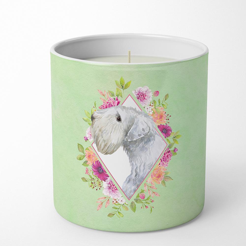 Sealyham Terrier Green Flowers 10 oz Decorative Soy Candle CK4340CDL by Caroline's Treasures