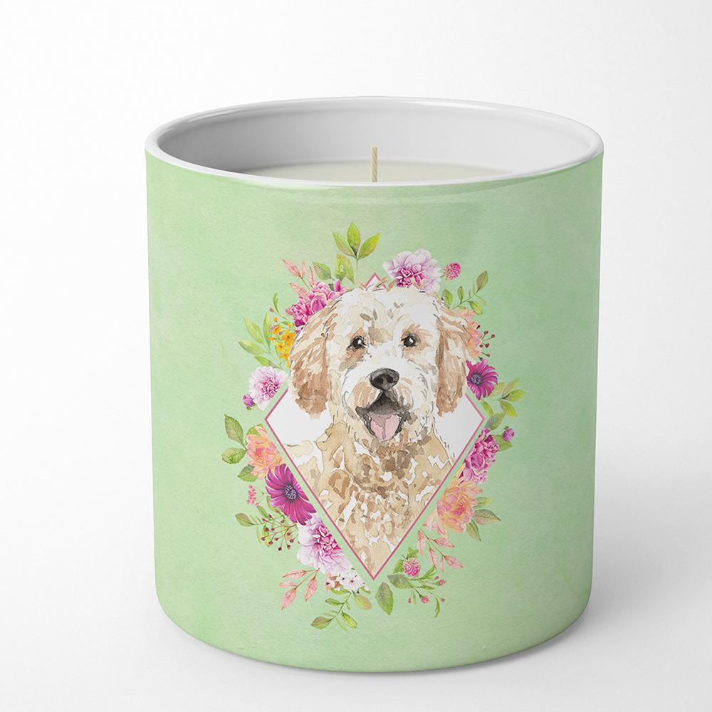 Goldendoodle Green Flowers 10 oz Decorative Soy Candle CK4396CDL by Caroline's Treasures