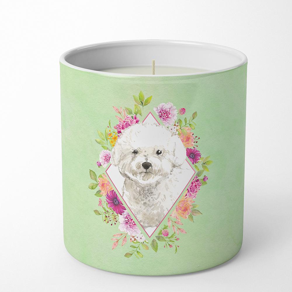 Bichon Frise Green Flowers 10 oz Decorative Soy Candle CK4423CDL by Caroline's Treasures