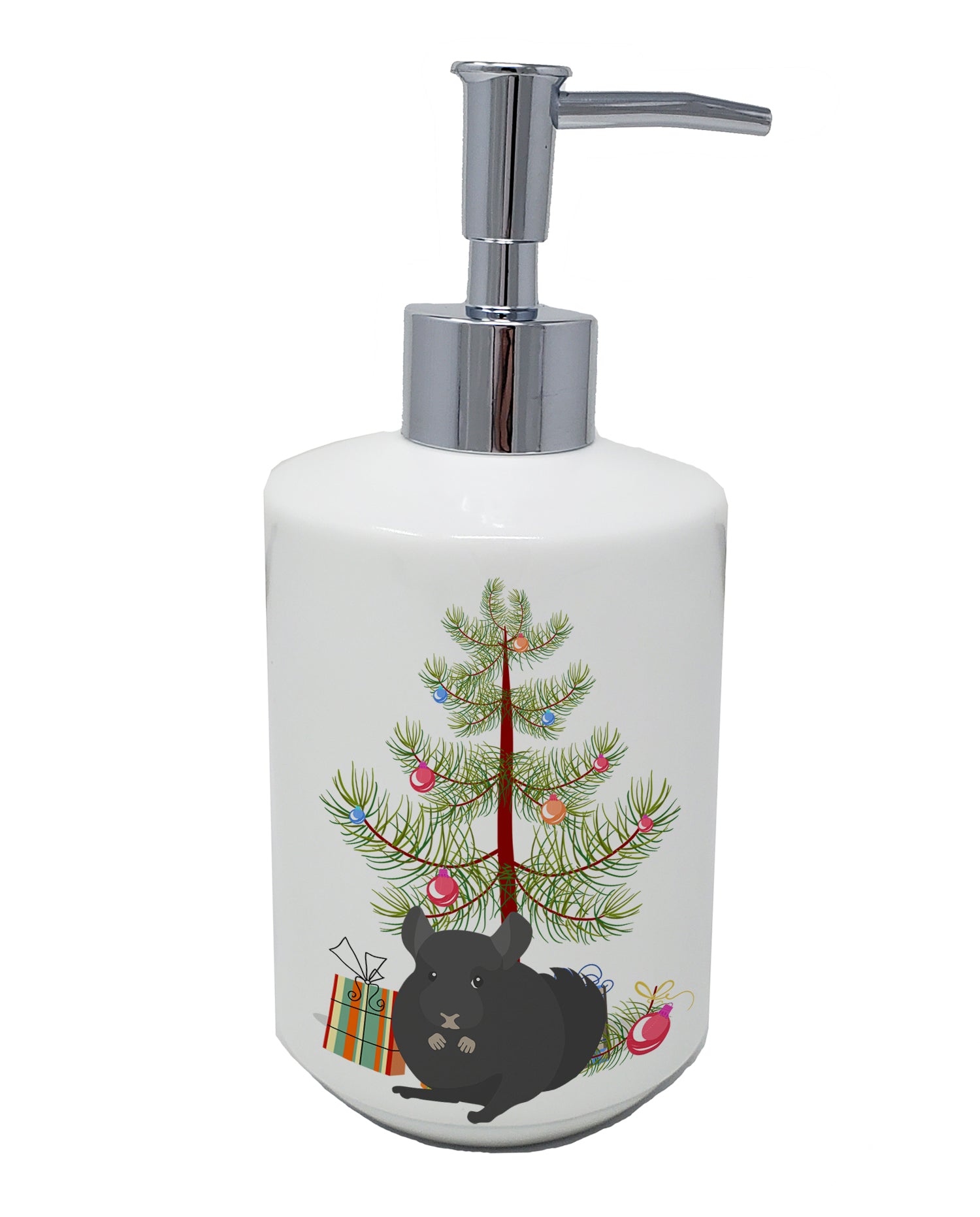 Buy this Charcoal Chinchilla Merry Christmas Ceramic Soap Dispenser