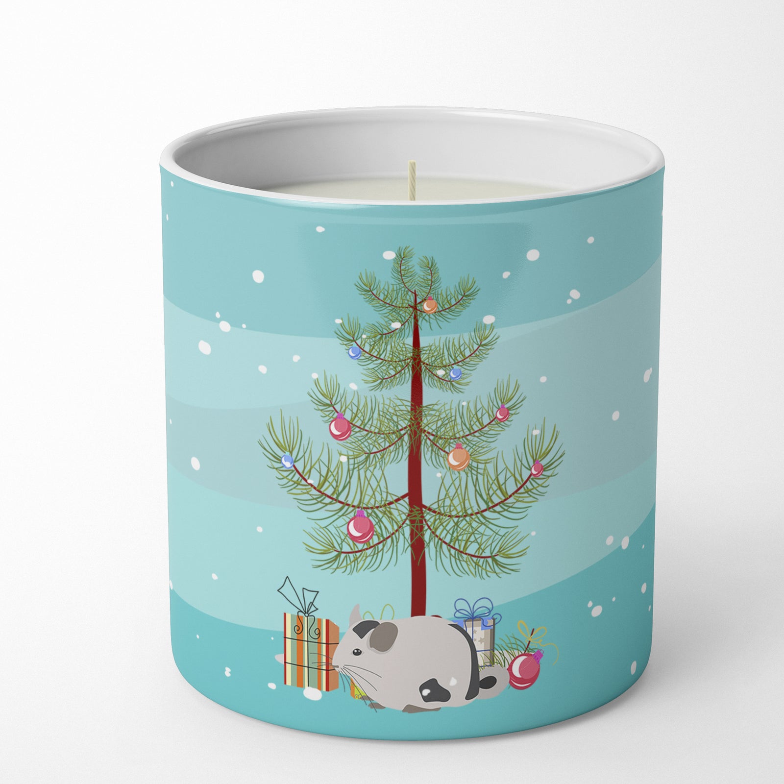 Buy this Mosaic Chinchilla Merry Christmas 10 oz Decorative Soy Candle