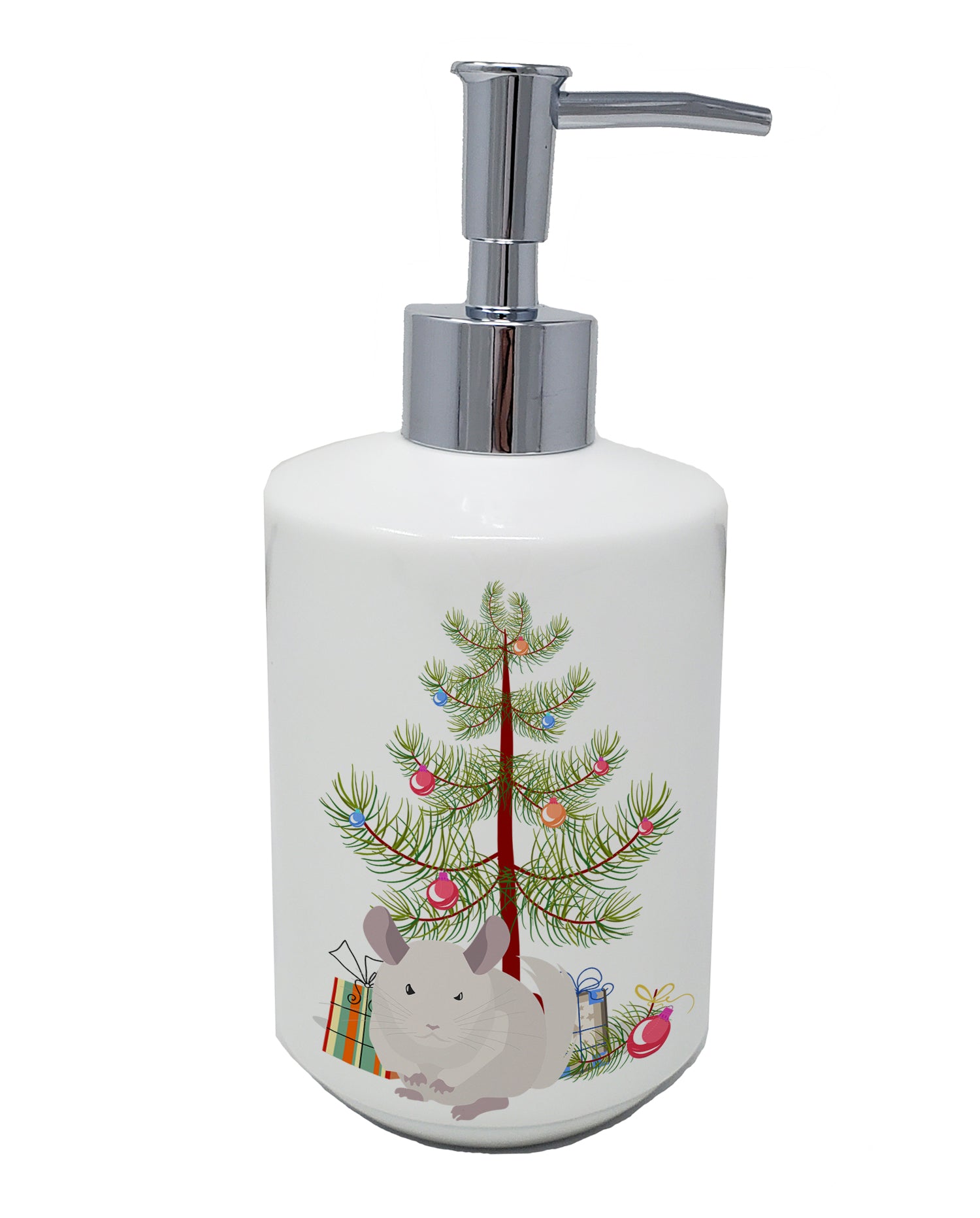 Buy this White Dominant Chinchilla Merry Christmas Ceramic Soap Dispenser