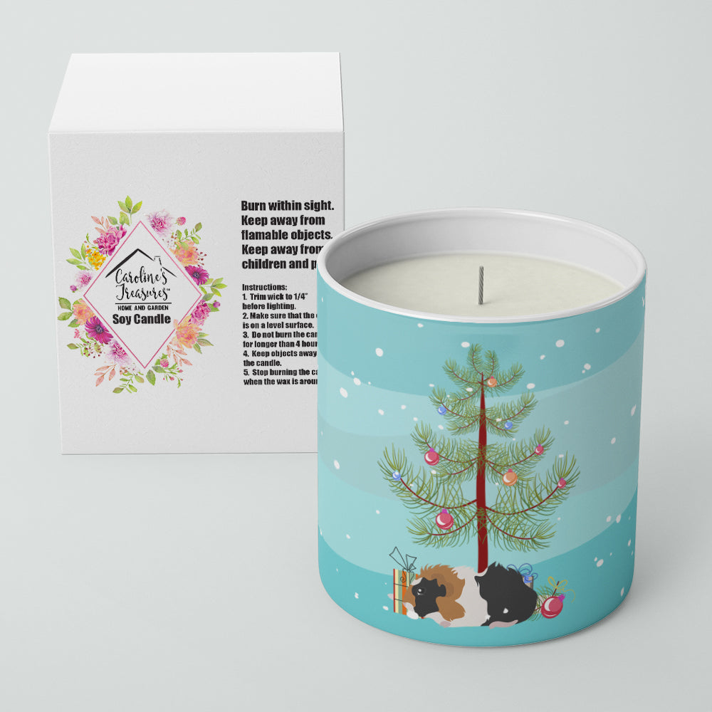 Abyssinian Guinea Pig Merry Christmas 10 oz Decorative Soy Candle - the-store.com
