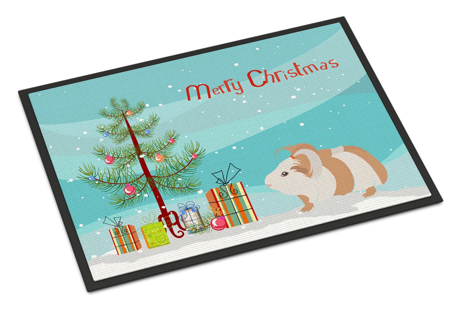 Silkie Guinea Pig Merry Christmas Indoor or Outdoor Mat 24x36 CK4446JMAT by Caroline's Treasures