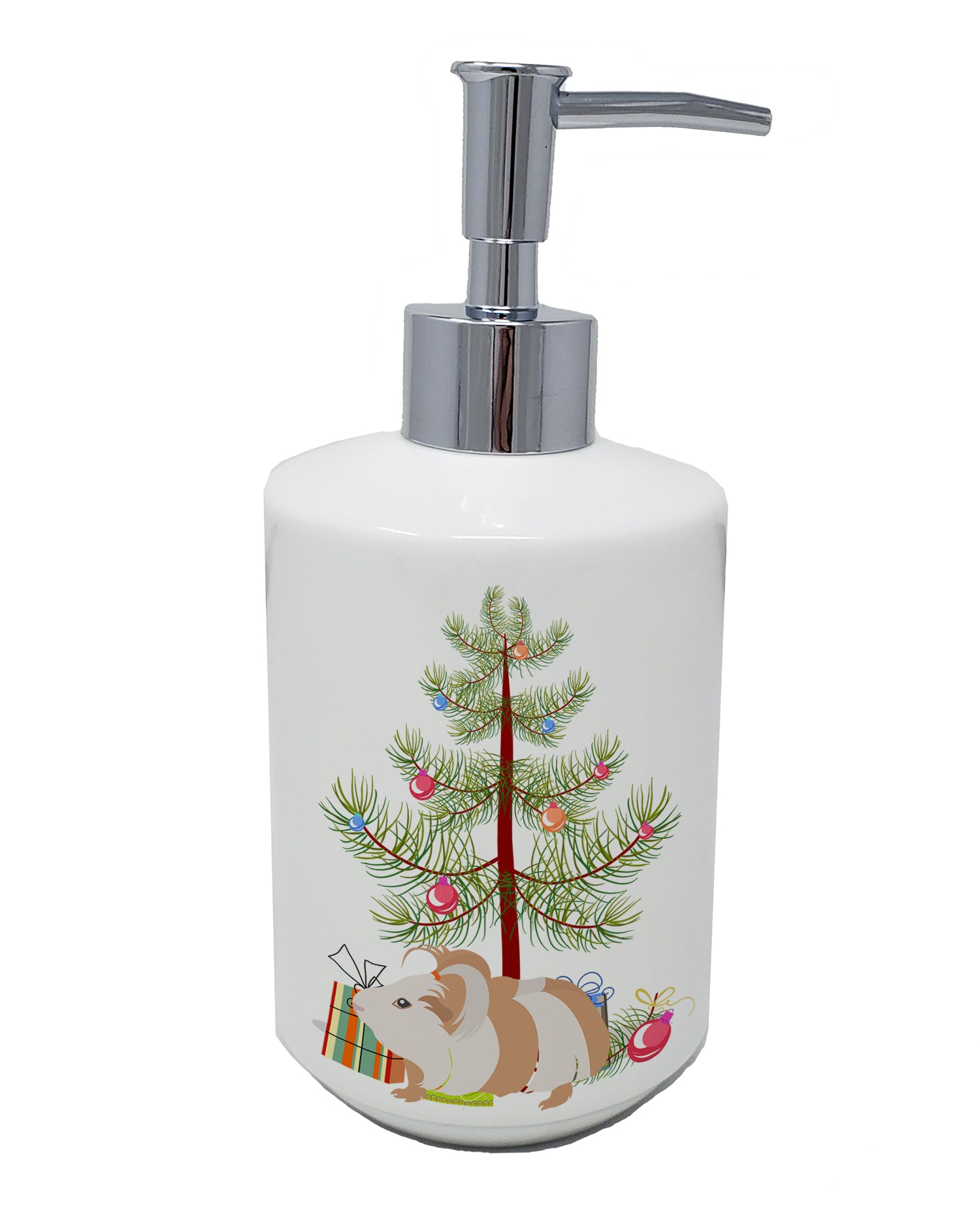 Buy this Silkie Guinea Pig Merry Christmas Ceramic Soap Dispenser