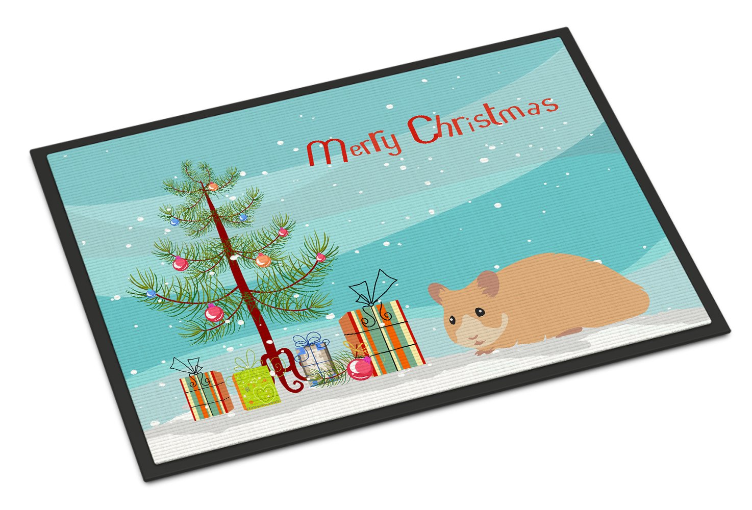 Syrian Golden Hamster Merry Christmas Indoor or Outdoor Mat 24x36 CK4455JMAT by Caroline's Treasures