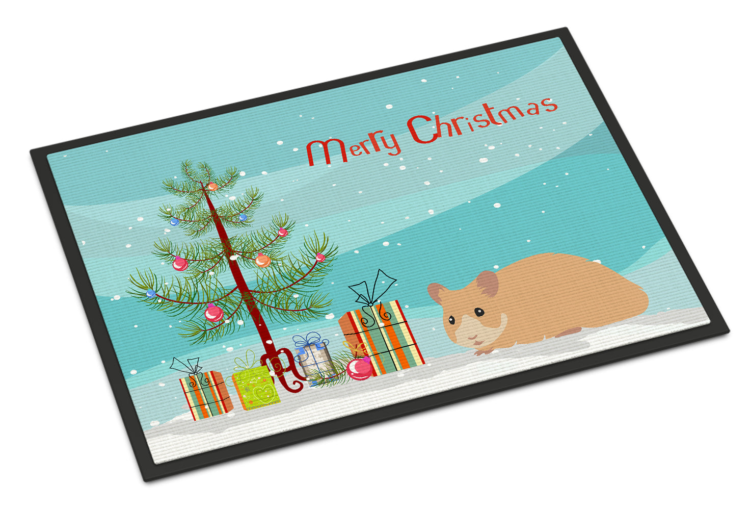 Syrian Golden Hamster Merry Christmas Indoor or Outdoor Mat 18x27 CK4455MAT - the-store.com
