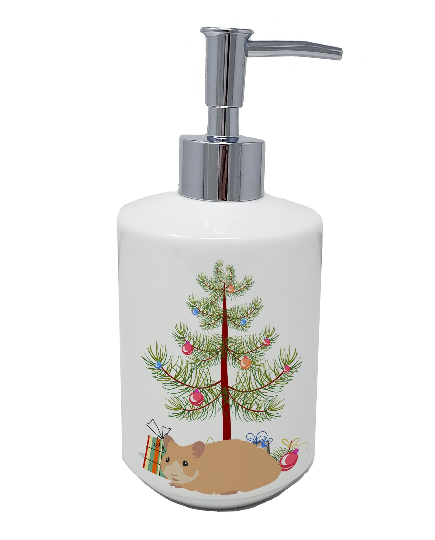 Buy this Syrian Golden Hamster Merry Christmas Ceramic Soap Dispenser