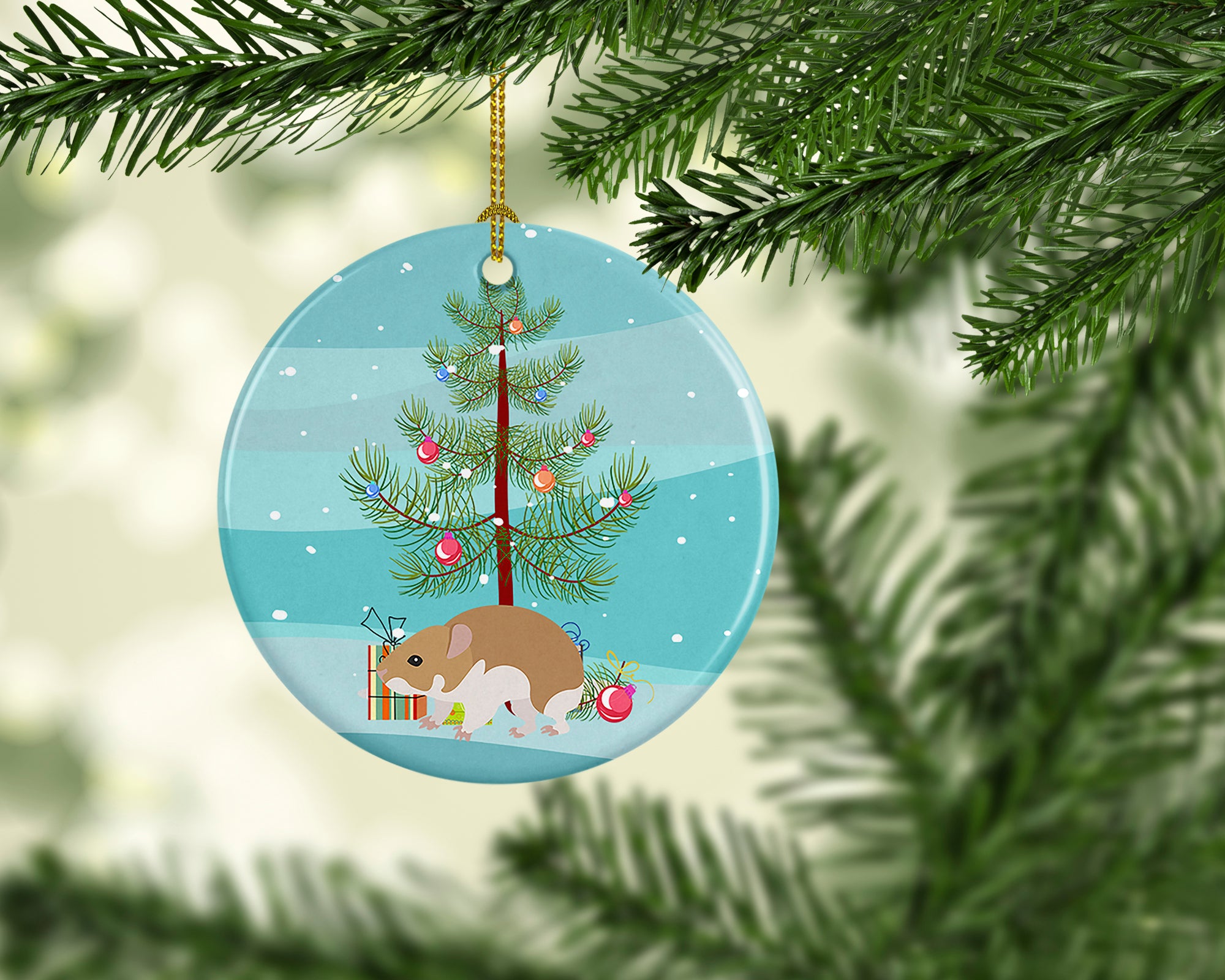 Buy this Turkish Hamster Merry Christmas Ceramic Ornament