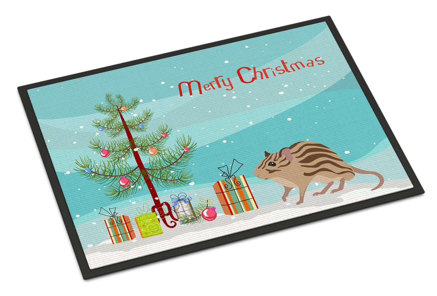Zebra Mouse Merry Christmas Indoor or Outdoor Mat 24x36 CK4467JMAT by Caroline's Treasures