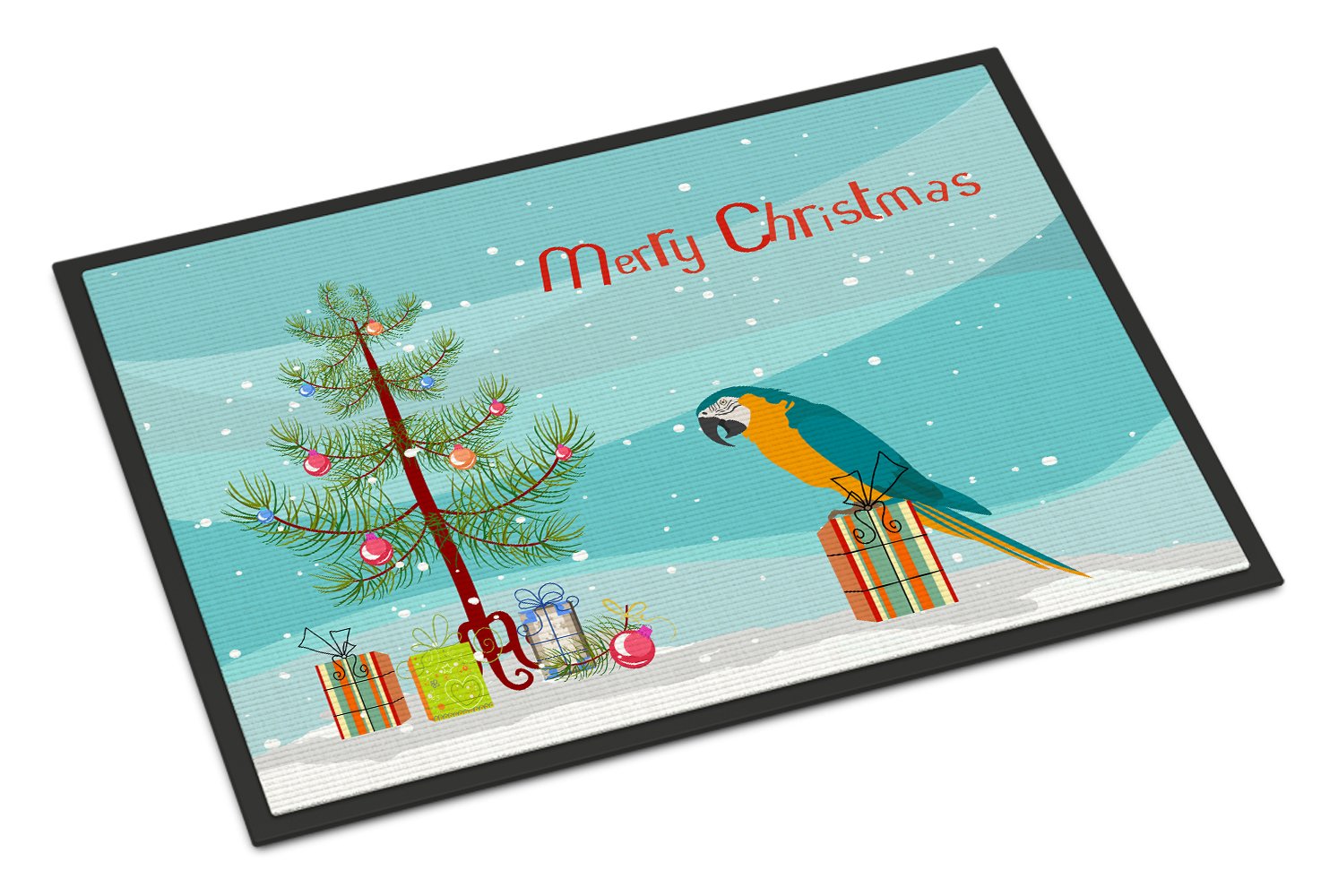 Macaw Merry Christmas Indoor or Outdoor Mat 24x36 CK4500JMAT by Caroline's Treasures