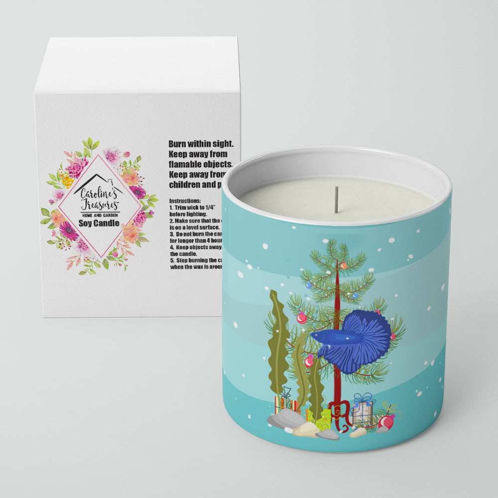 Delta Tail Betta Fish Merry Christmas 10 oz Decorative Soy Candle - the-store.com