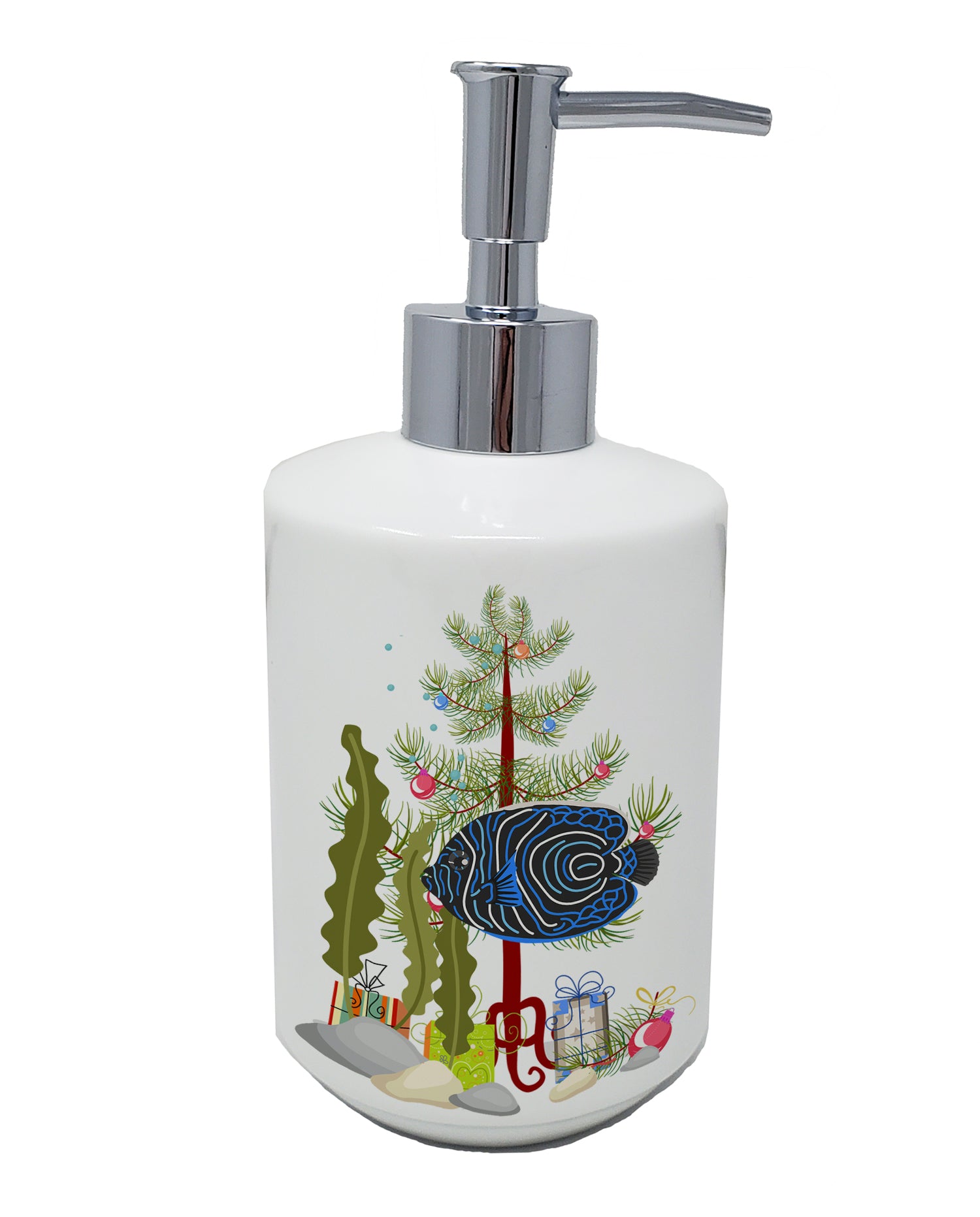 Buy this Emperor Angelfish Merry Christmas Ceramic Soap Dispenser