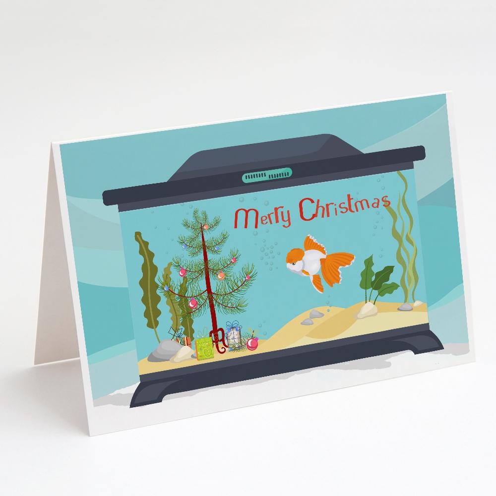Buy this Oranda Red Cap Goldfish Merry Christmas Greeting Cards and Envelopes Pack of 8