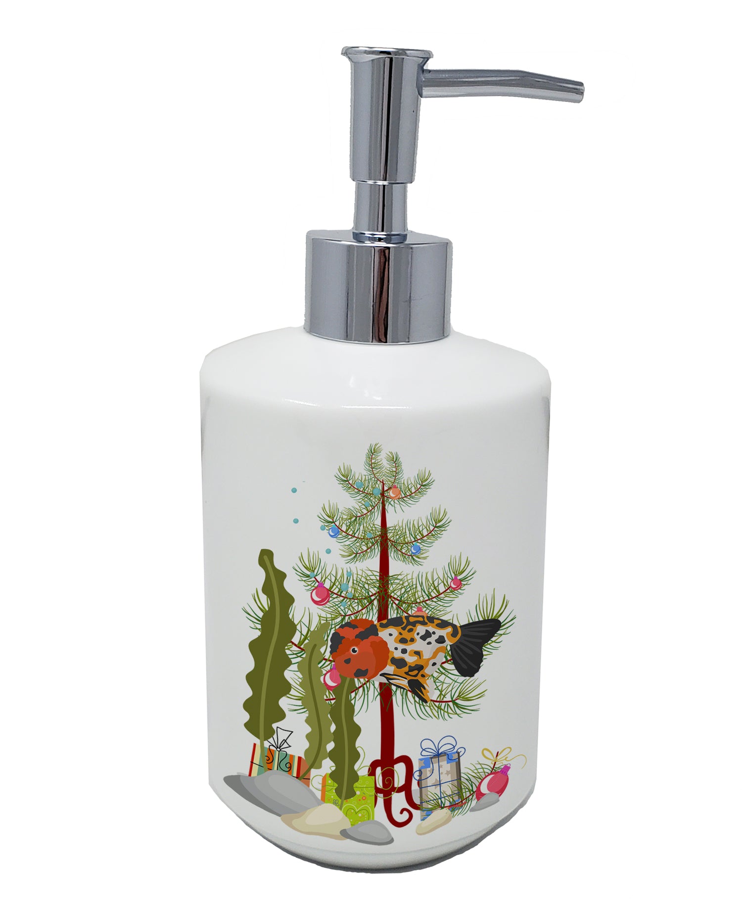 Buy this Ranchu Goldfish Merry Christmas Ceramic Soap Dispenser