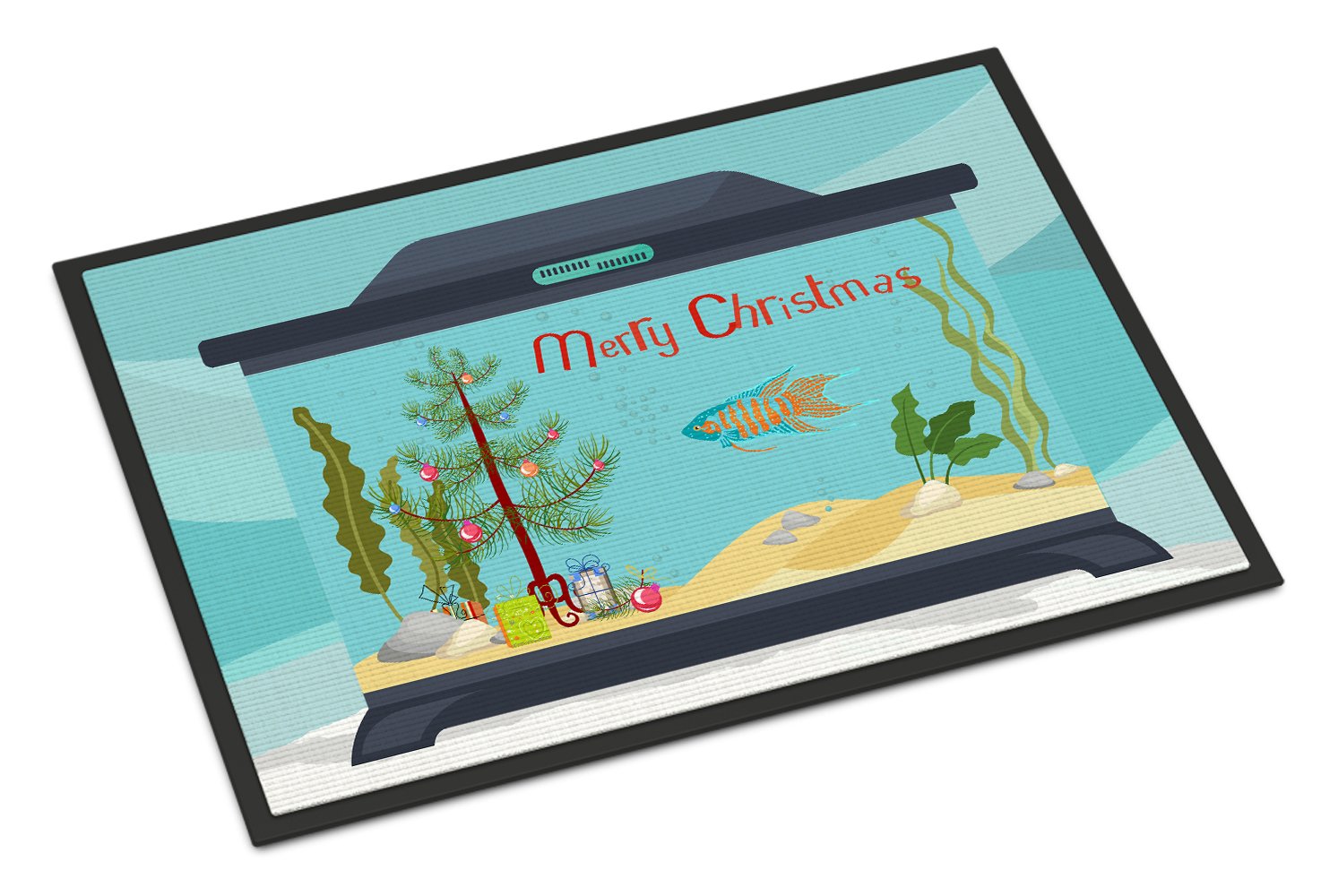 Paradise Fish Merry Christmas Indoor or Outdoor Mat 24x36 CK4530JMAT by Caroline's Treasures