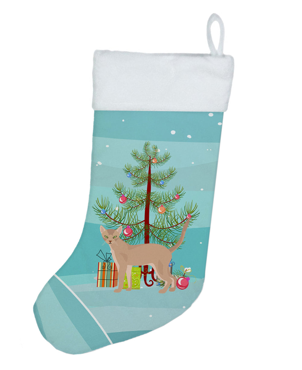 Fawn Abyssinian Cat Merry Christmas Christmas Stocking