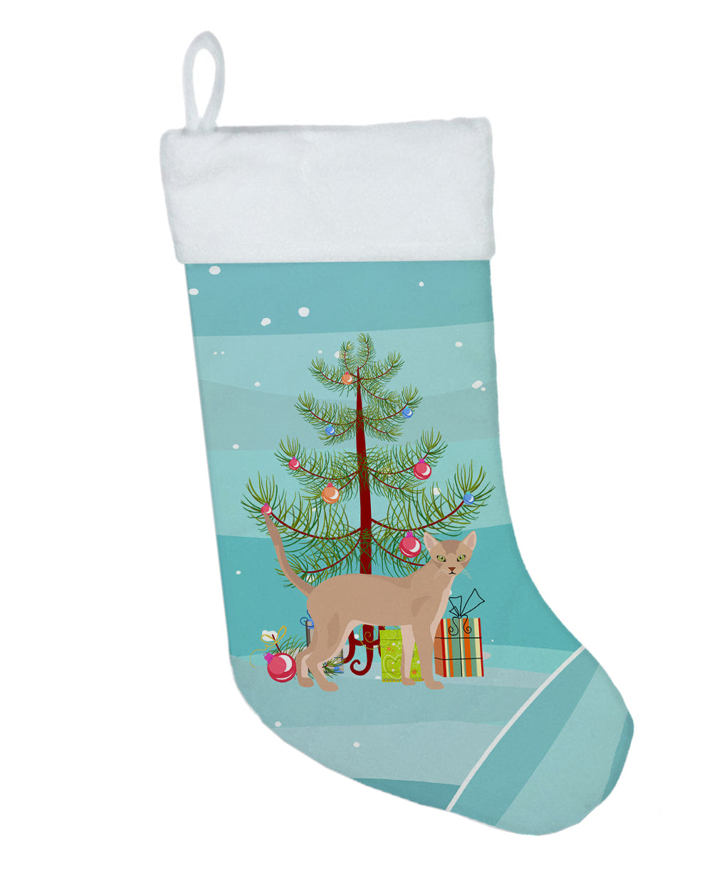 Fawn Abyssinian Cat Merry Christmas Christmas Stocking