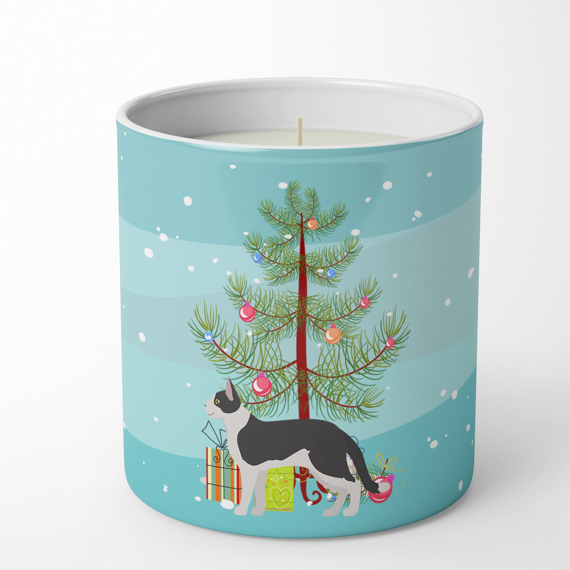 Buy this Bicolour Aegean Cat Merry Christmas 10 oz Decorative Soy Candle