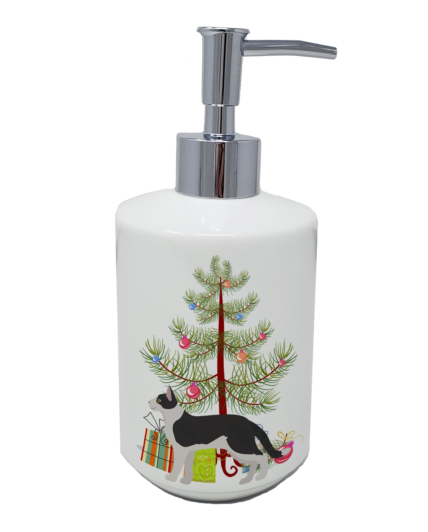 Buy this Bicolour Aegean Cat Merry Christmas Ceramic Soap Dispenser