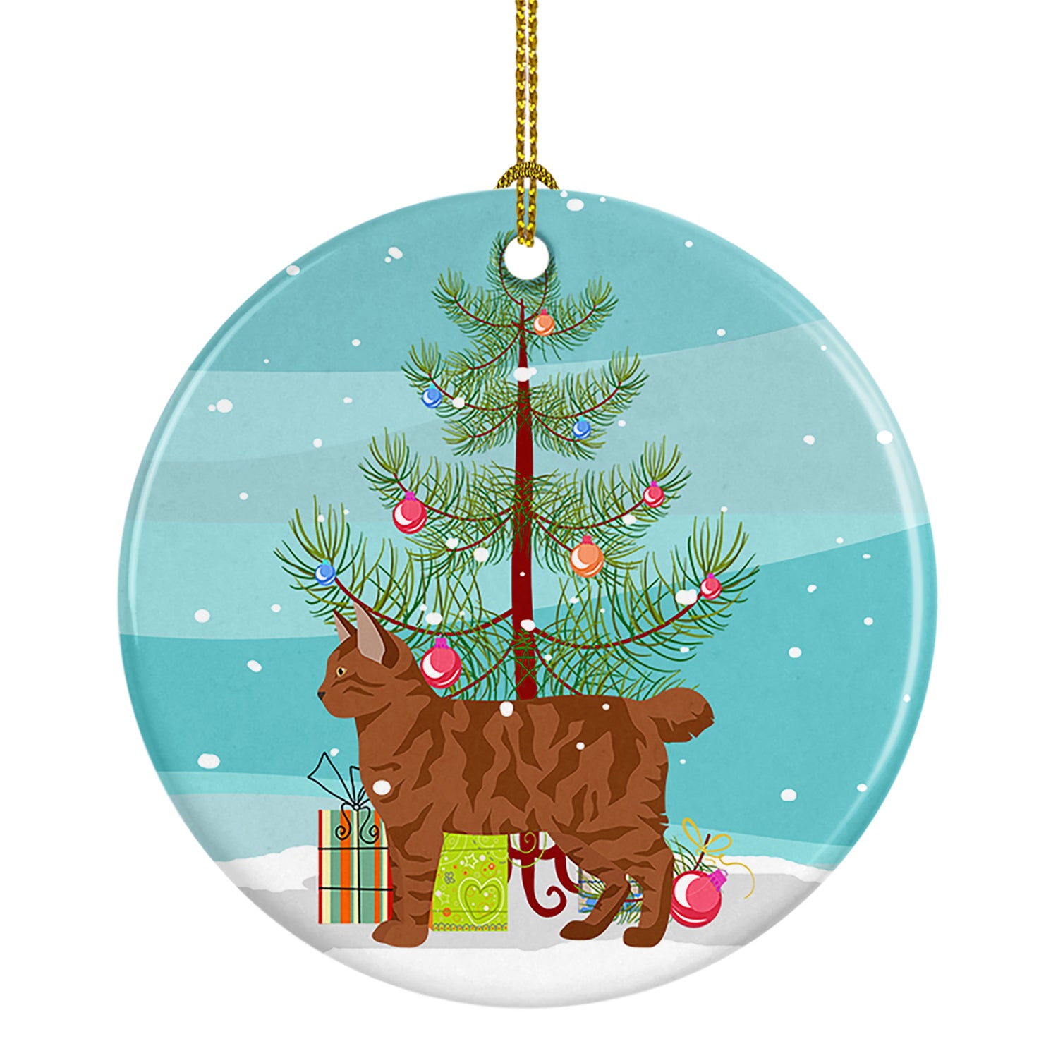 Buy this American Bobtail #2 Cat Merry Christmas Ceramic Ornament