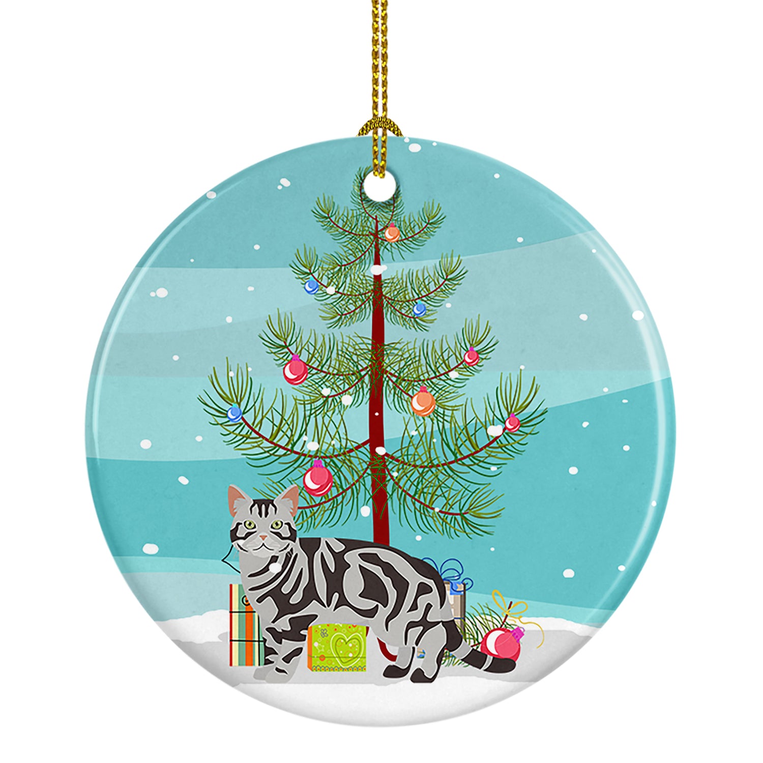 Buy this American Shorthair #1 Cat Merry Christmas Ceramic Ornament
