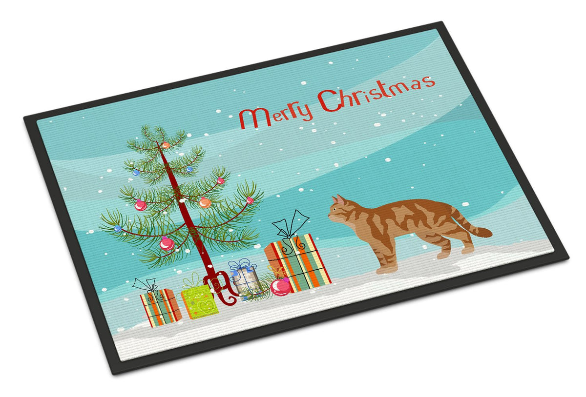 American Wirehair #2 Cat Merry Christmas Indoor or Outdoor Mat 24x36 CK4557JMAT by Caroline&#39;s Treasures