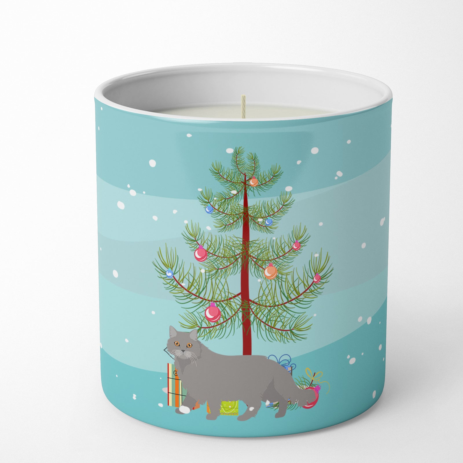 Buy this British Longhair Cat Merry Christmas 10 oz Decorative Soy Candle