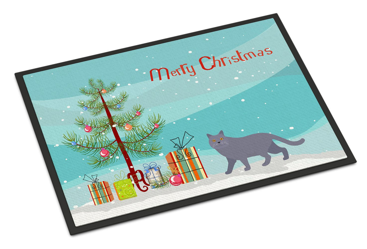 British Shorthair #1 Cat Merry Christmas Indoor or Outdoor Mat 24x36 CK4574JMAT by Caroline&#39;s Treasures