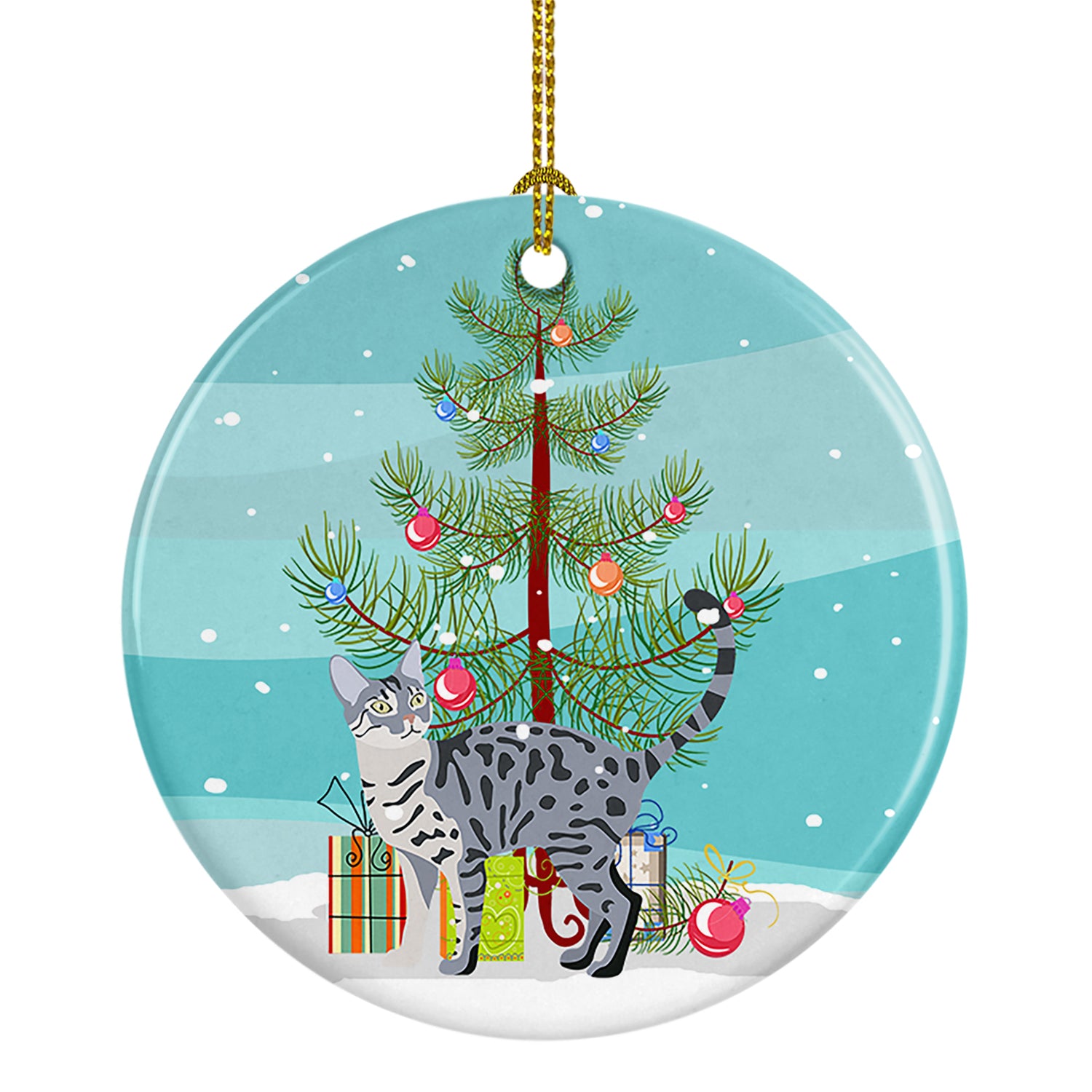 Buy this California Spangled #1 Cat Merry Christmas Ceramic Ornament