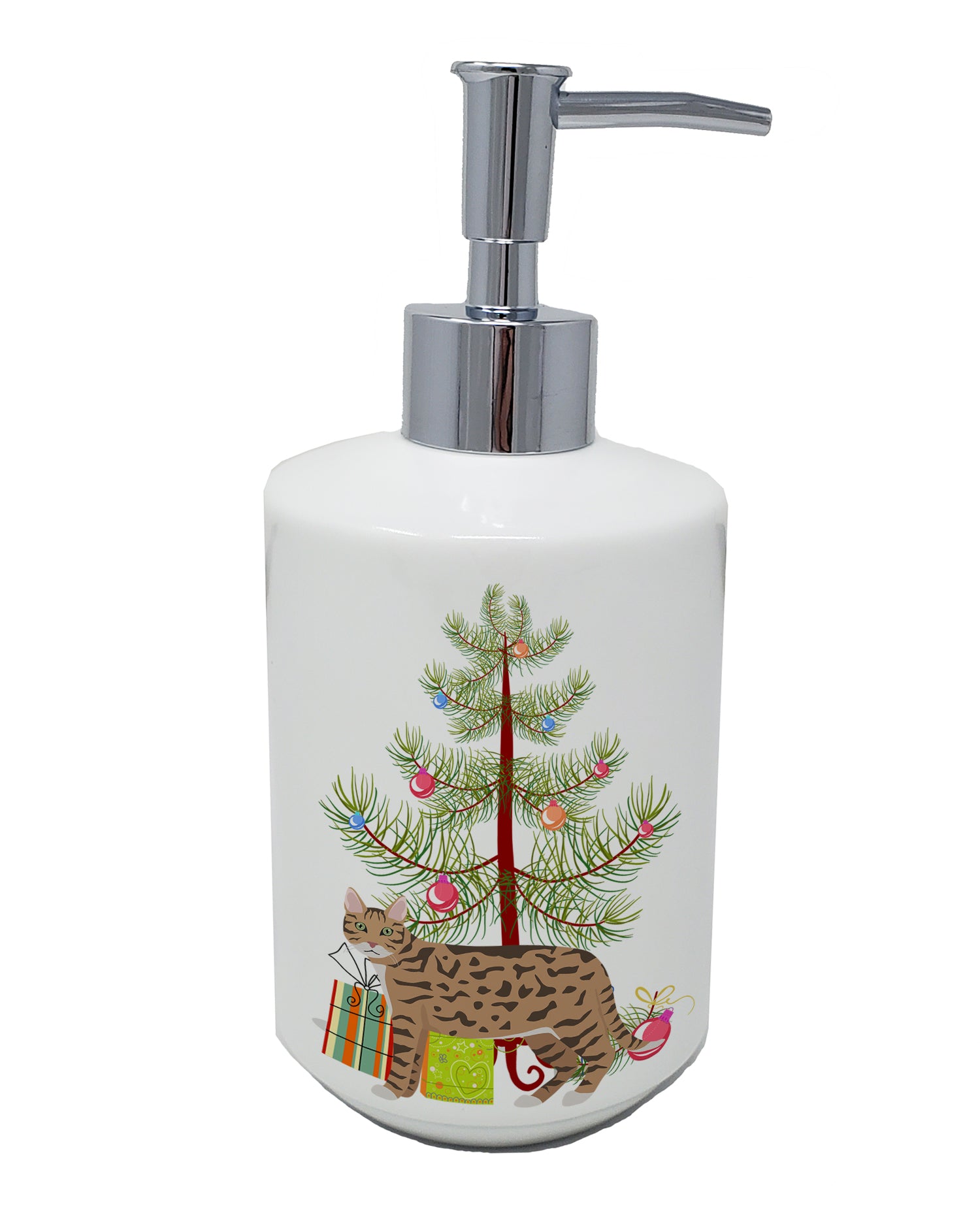 Buy this California Spangled #2 Cat Merry Christmas Ceramic Soap Dispenser