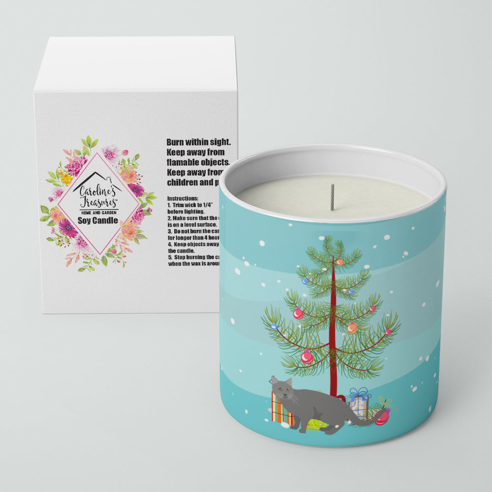 Chartreux #1 Cat Merry Christmas 10 oz Decorative Soy Candle - the-store.com
