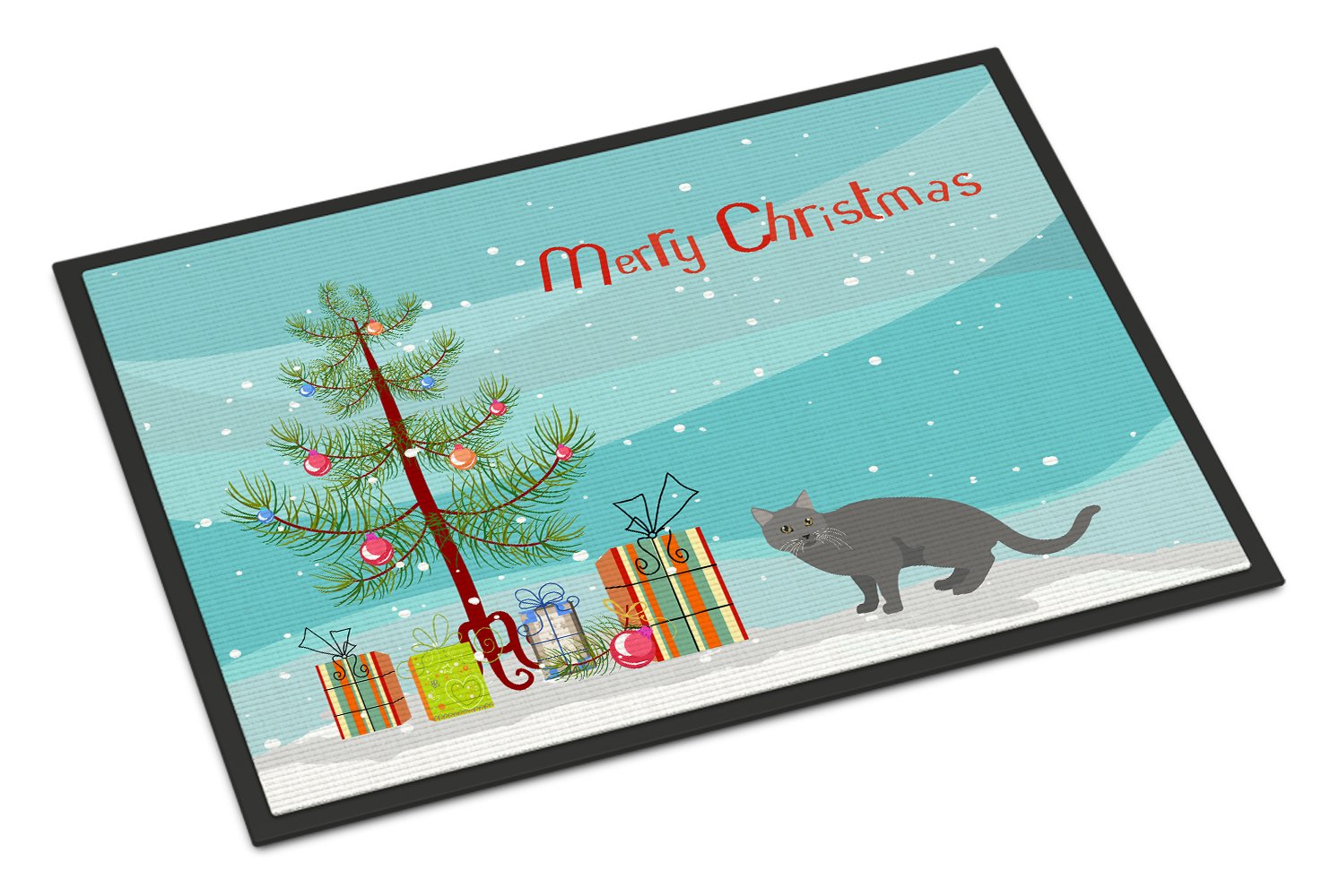 Chartreux #1 Cat Merry Christmas Indoor or Outdoor Mat 24x36 CK4582JMAT by Caroline's Treasures