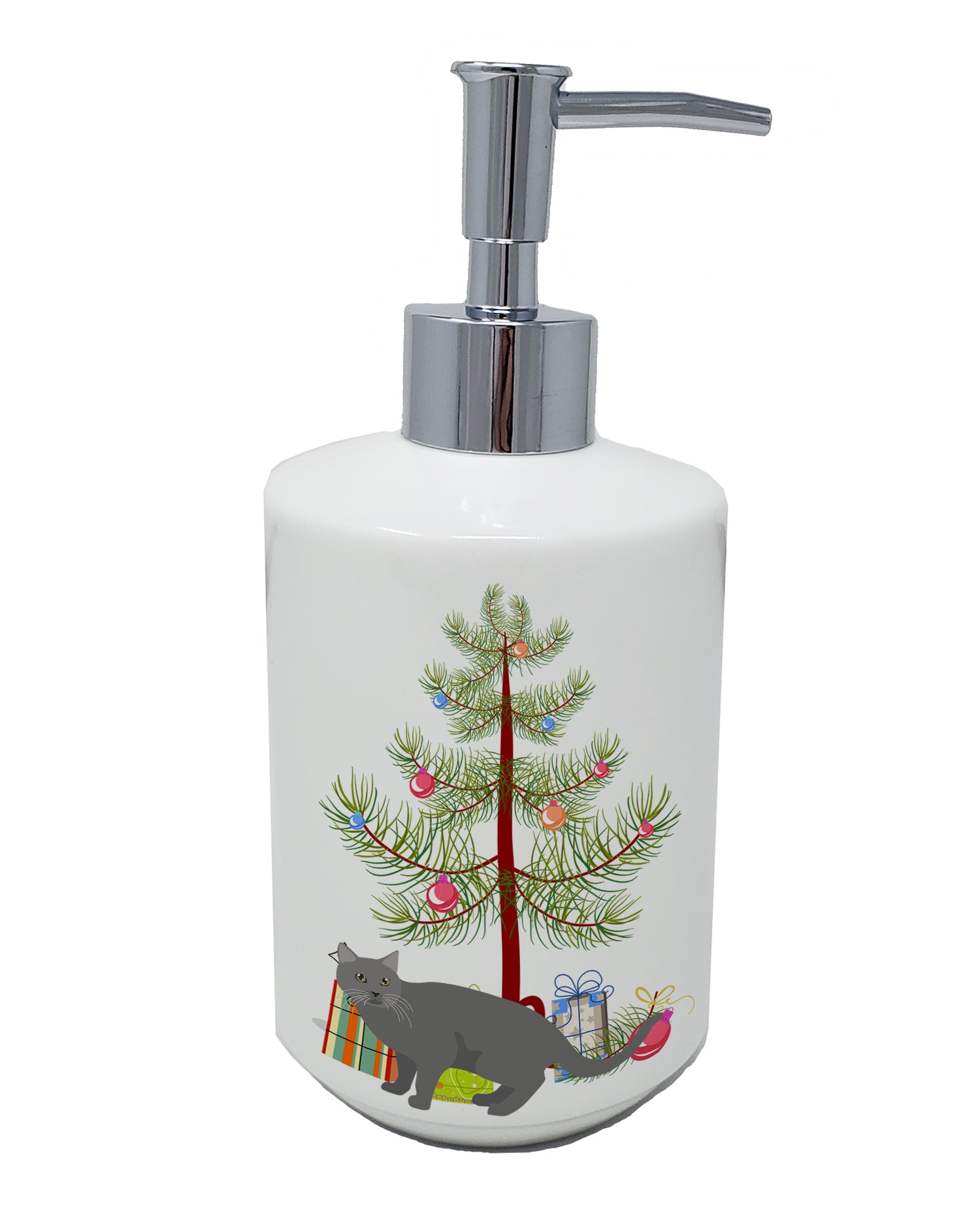 Buy this Chartreux #1 Cat Merry Christmas Ceramic Soap Dispenser