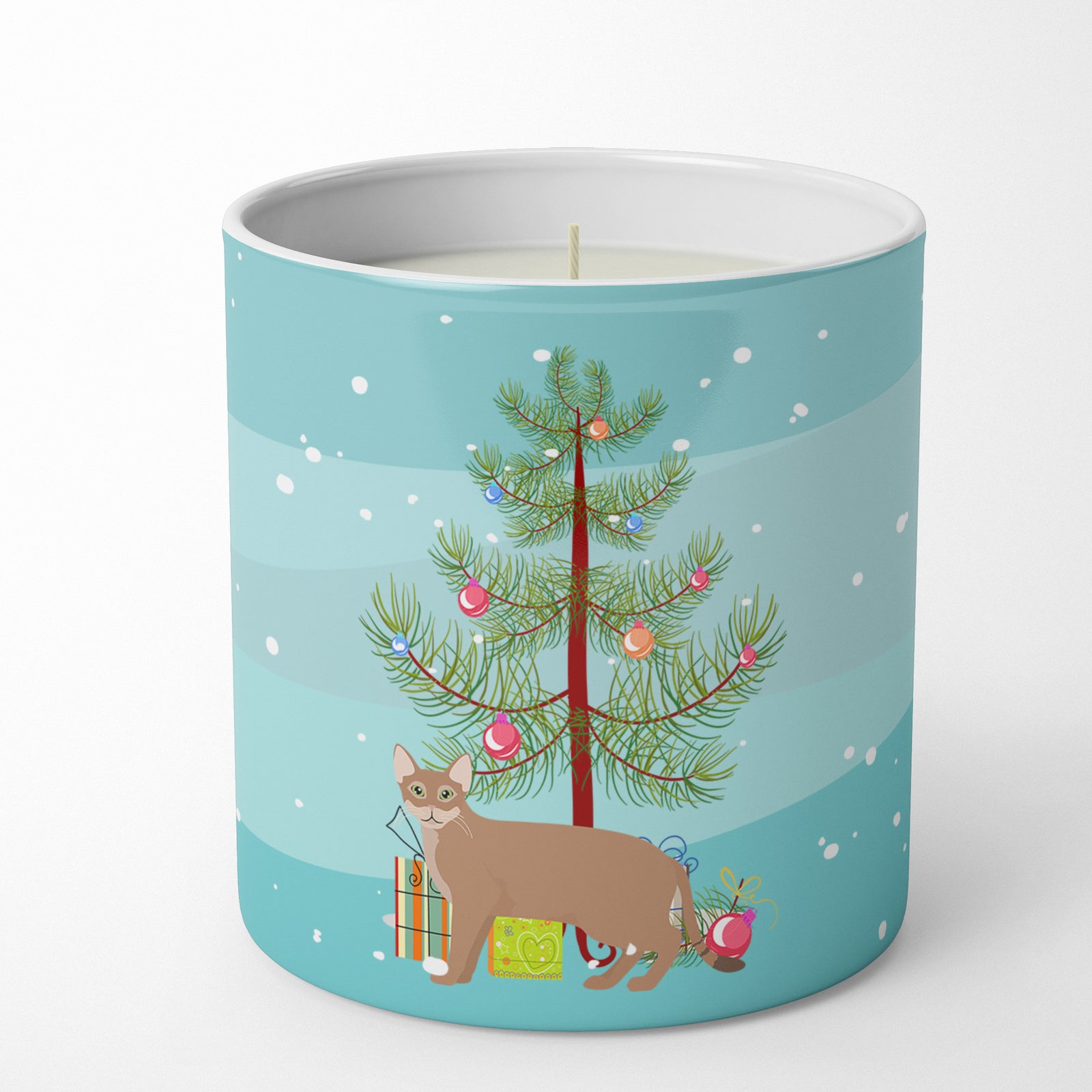 Buy this Chausie Cat Merry Christmas 10 oz Decorative Soy Candle