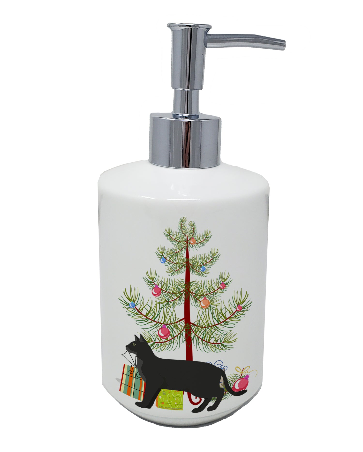 Buy this Chausie Black Cat Merry Christmas Ceramic Soap Dispenser