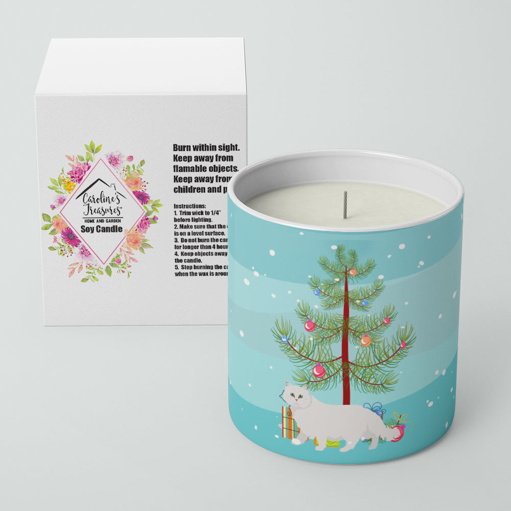 Chinchilla Persian Longhair Cat Merry Christmas 10 oz Decorative Soy Candle - the-store.com