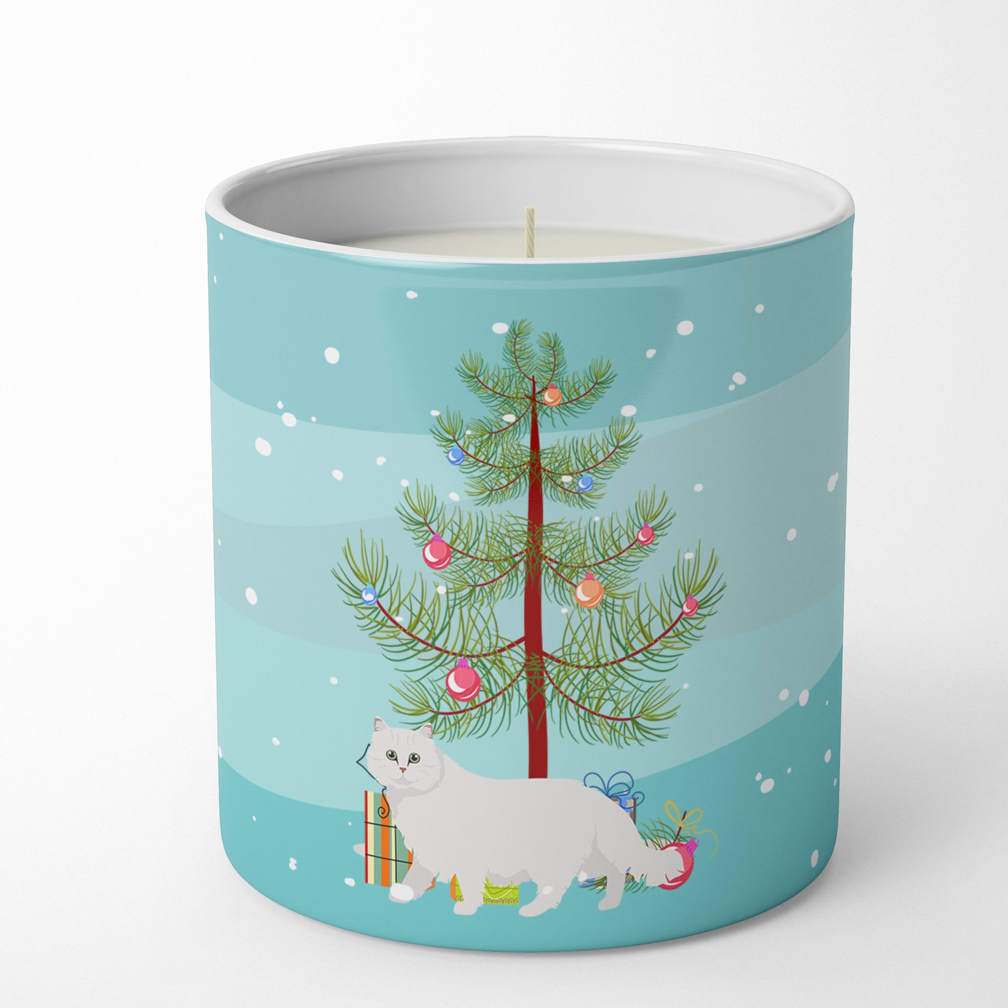 Buy this Chinchilla Persian Longhair Cat Merry Christmas 10 oz Decorative Soy Candle
