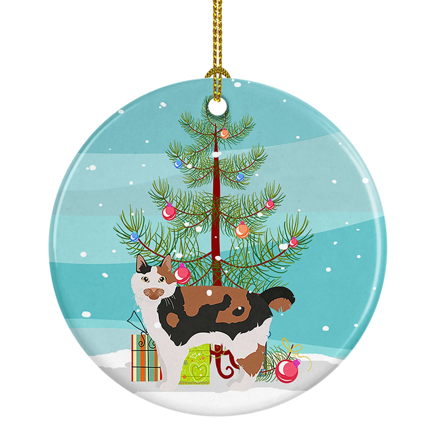 Buy this Cymric #2 Cat Merry Christmas Ceramic Ornament