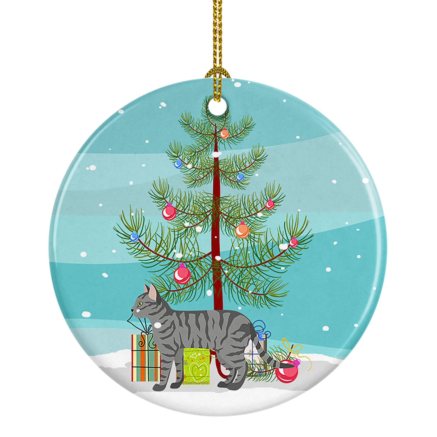 Buy this Dragon Li #3 Cat Merry Christmas Ceramic Ornament