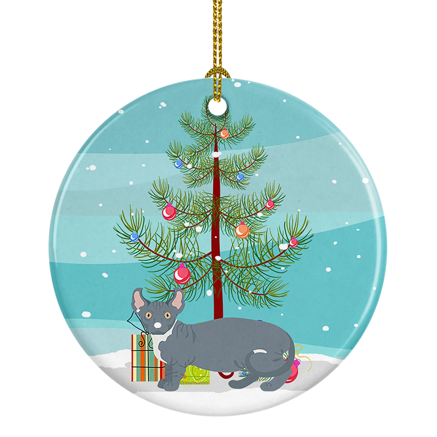 Buy this Dwelf #2 Cat Merry Christmas Ceramic Ornament