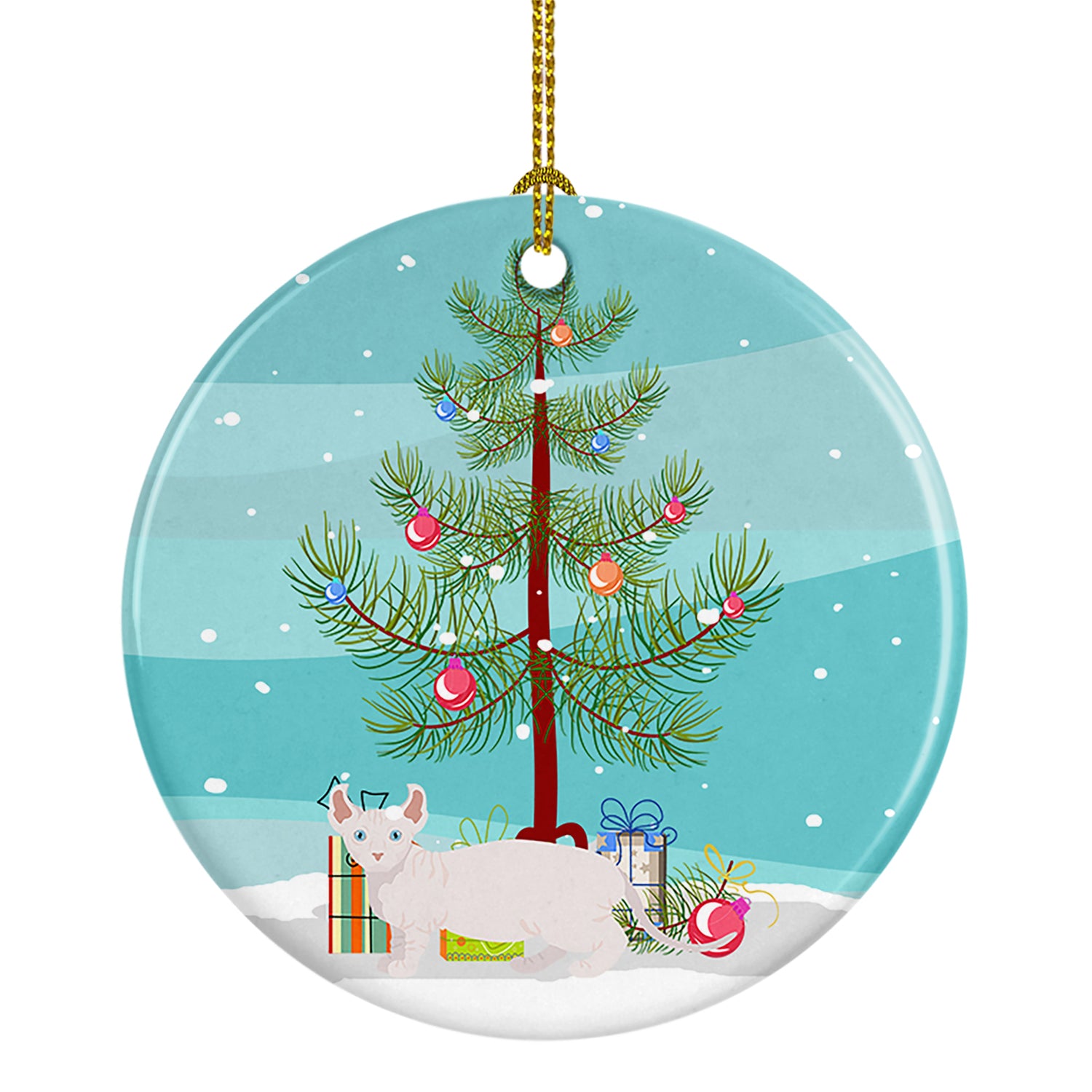 Buy this Dwelf #3 Cat Merry Christmas Ceramic Ornament