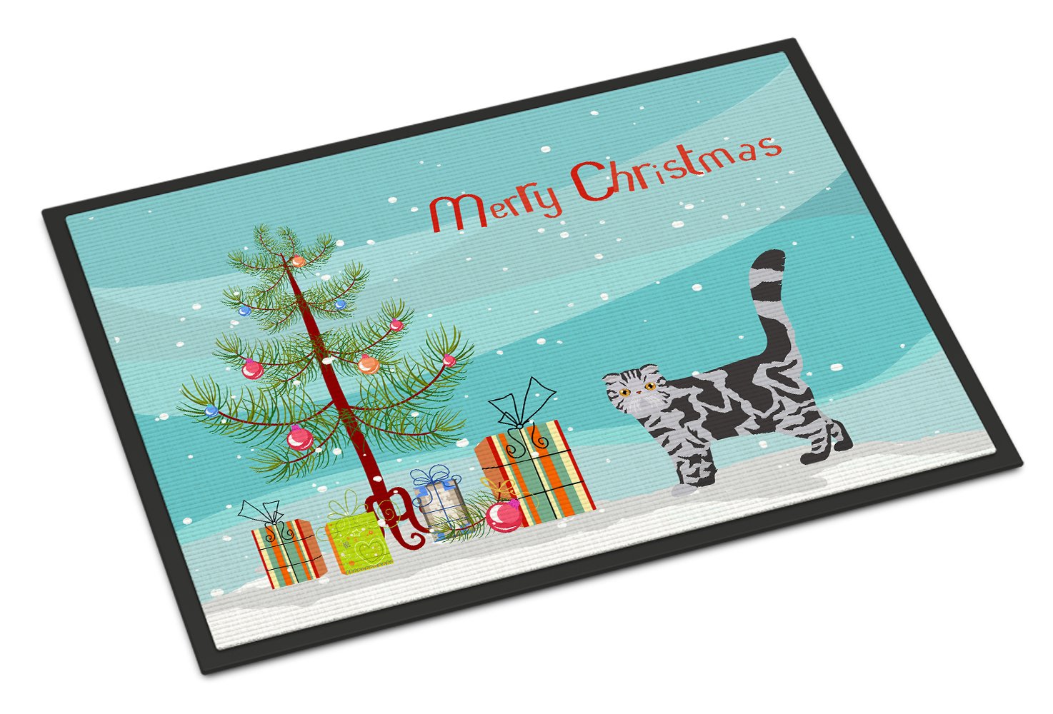 Foldex Exotic Fold #1 Cat Merry Christmas Indoor or Outdoor Mat 24x36 CK4624JMAT by Caroline's Treasures