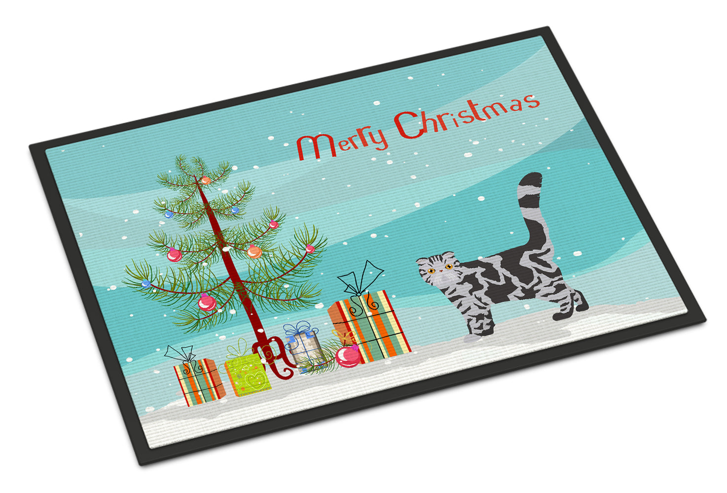 Foldex Exotic Fold #1 Cat Merry Christmas Indoor or Outdoor Mat 18x27 CK4624MAT - the-store.com