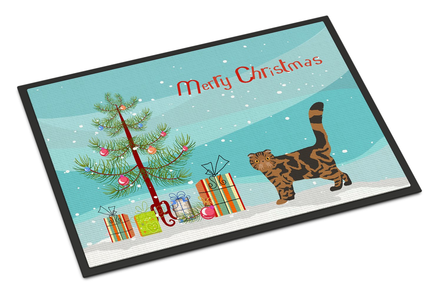 Foldex Exotic Fold #2 Cat Merry Christmas Indoor or Outdoor Mat 24x36 CK4625JMAT by Caroline's Treasures
